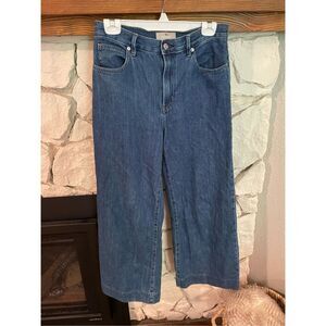 Everlane Womens Blue Cotton Five Pocket The Summer Wide Leg Jeans Size 28